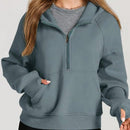Sudaderas con media cremallera para mujer, sudaderas con capucha cropped, sudaderas de forro polar