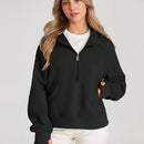 Sudaderas con media cremallera para mujer, sudaderas con capucha cropped, sudaderas de forro polar