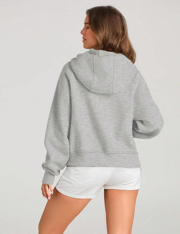 Sudaderas con media cremallera para mujer, sudaderas con capucha cropped, sudaderas de forro polar