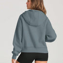Sudaderas con media cremallera para mujer, sudaderas con capucha cropped, sudaderas de forro polar