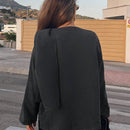 Essnce chaqueta de lana negra holgada y versatil para uso casual y de aeropuerto, diseno de bufanda de una pieza, chaqueta de cardigan corta de lana calida para el invierno, tendencia de moda otono 2024