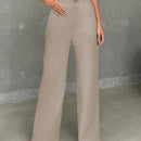 Pantalones casuales de mujer con cintura elastica de cordon y ajuste holgado con bolsillos inclinados