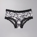 Dircho 3 piezas bikinis goticos sexys y elegantes de tiro bajo para mujer - encaje en contraste, estampado de rosas, calaveras y estrellas en todo el diseno, bragas tipo hipster comodas para mujer - lenceria y ropa interior de halloween