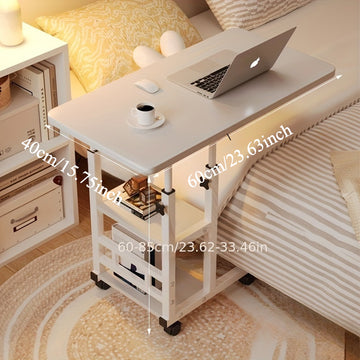 Tabla Plegable de Altura Ajustable y Extensible - Escritorio Portátil Sin Madera para Oficina en Casa, Dormitorio y Uso al Lado del Sofá - Diseño Ahorra Espacio, Muebles de Oficina