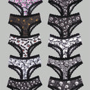 Dircho 10 piezas de bikinis de estilo gotico bajo para mujeres - encaje con contraste, estampados de calaveras, ojos y estrellas de halloween, comodos pantalones tipo hipster - lenceria y ropa interior de halloween - comoda, estilos surtidos, idea de