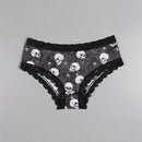 Dircho 10 piezas de bikinis de estilo gotico bajo para mujeres - encaje con contraste, estampados de calaveras, ojos y estrellas de halloween, comodos pantalones tipo hipster - lenceria y ropa interior de halloween - comoda, estilos surtidos, idea de