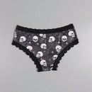 Dircho 10 piezas de bikinis de estilo gotico bajo para mujeres - encaje con contraste, estampados de calaveras, ojos y estrellas de halloween, comodos pantalones tipo hipster - lenceria y ropa interior de halloween - comoda, estilos surtidos, idea de