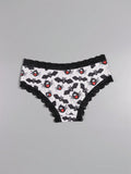 Dircho 10 piezas de bikinis de estilo gotico bajo para mujeres - encaje con contraste, estampados de calaveras, ojos y estrellas de halloween, comodos pantalones tipo hipster - lenceria y ropa interior de halloween - comoda, estilos surtidos, idea de
