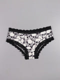 Dircho 10 piezas de bikinis de estilo gotico bajo para mujeres - encaje con contraste, estampados de calaveras, ojos y estrellas de halloween, comodos pantalones tipo hipster - lenceria y ropa interior de halloween - comoda, estilos surtidos, idea de