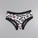 Dircho 10 piezas de bikinis de estilo gotico bajo para mujeres - encaje con contraste, estampados de calaveras, ojos y estrellas de halloween, comodos pantalones tipo hipster - lenceria y ropa interior de halloween - comoda, estilos surtidos, idea de