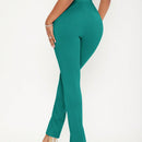 Sxy pantalones largos informales de unicolor con dobladillo dividido para mujeres