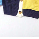 Chaqueta de punto con botones de estilo casual, colorida y con letra, chaqueta de punto de moda, ropa urbana de tendencia