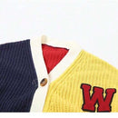 Chaqueta de punto con botones de estilo casual, colorida y con letra, chaqueta de punto de moda, ropa urbana de tendencia