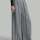 Ontre pantalones anchos con cintura elastica y cintura recortada para mujer, conjunto de otono