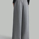 Ontre pantalones anchos con cintura elastica y cintura recortada para mujer, conjunto de otono