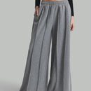 Ontre pantalones anchos con cintura elastica y cintura recortada para mujer, conjunto de otono