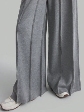 Ontre pantalones anchos con cintura elastica y cintura recortada para mujer, conjunto de otono