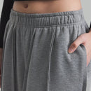 Ontre pantalones anchos con cintura elastica y cintura recortada para mujer, conjunto de otono