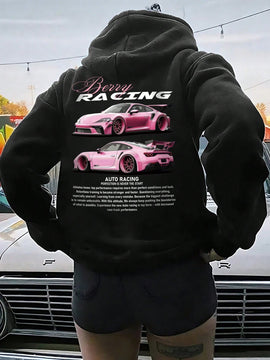 Camiseta informal con estampado, sudadera suelta con capucha, regalo para entusiastas de los autos, camiseta a juego con tematica de autos