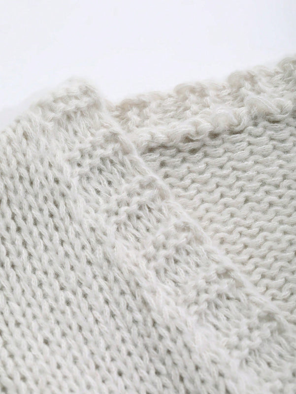 Dazy cardigan casual diario de mujer de corte holgado con hombros caidos y abertura frontal, para otono/invierno