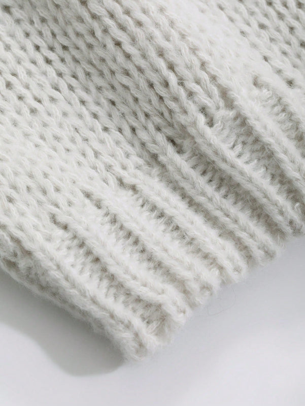 Dazy cardigan de punto de manga larga con diseno hueco, de unicolor y versatil para mujer