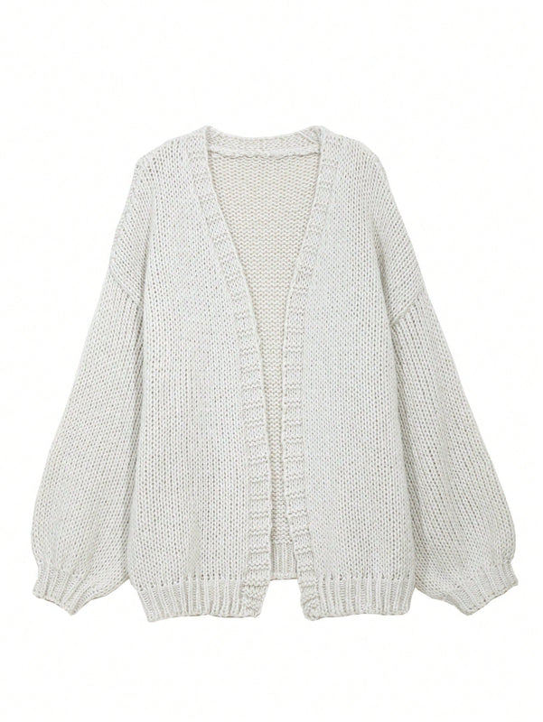 Dazy cardigan casual de uso diario de mujer, talla grande, de unicolor y con abertura frontal, para otono/invierno