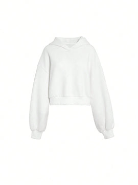 Dazy sudadera casual de cuello redondo clasica de felpa para mujer