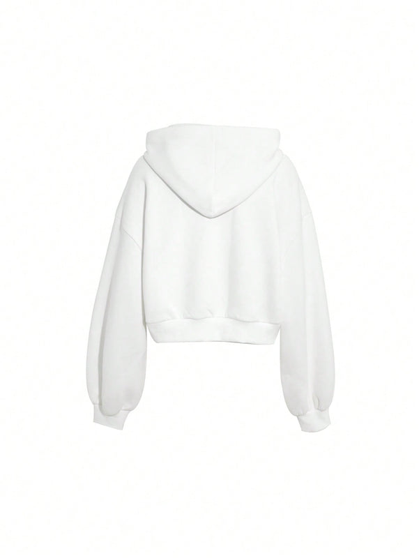 Dazy sudadera casual de cuello redondo clasica de felpa para mujer