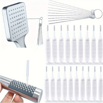 Juego de 2 herramientas multiusos para limpiar cabezales de ducha, cepillo para limpieza de orificios pequeños y accesorios funcionales para espacios estrechos