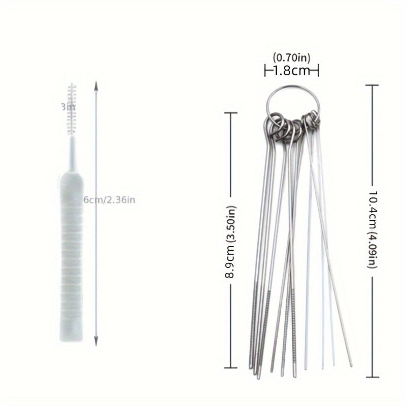 Juego de 2 herramientas multiusos para limpiar cabezales de ducha, cepillo para limpieza de orificios pequeños y accesorios funcionales para espacios estrechos