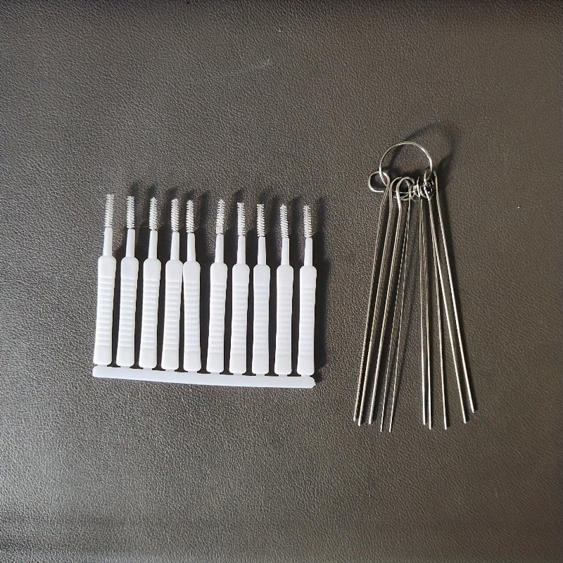 Juego de 2 herramientas multiusos para limpiar cabezales de ducha, cepillo para limpieza de orificios pequeños y accesorios funcionales para espacios estrechos