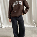 Ezwear sudadera informal con capucha y bolsillo con estampado de letras, para otono/invierno
