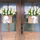 40pcs Flores de Tulipán Artificiales, Ramo de Tulipán Falso Blanco, Flores de Plástico con Tacto Realista para Hogar, Oficina, Boda, Compromiso, Decoración de Primavera, Día de San Patricio, Decoración de Pascua