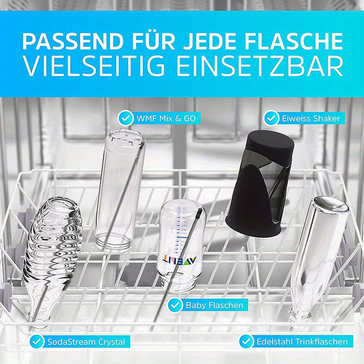 Soportes para botellas de 5 piezas resistentes al lavavajillas para bastidores estándar - Accesorio para lavado seguro de botellas de soda, vino y agua sin batería