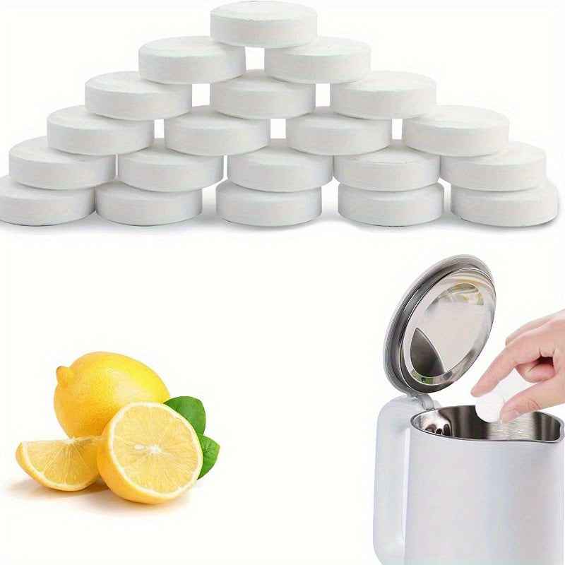 Pastillas desincrustantes de ácido cítrico para cafeteras, dispensadores de agua y teteras - 10/20/30 unidades, solución de limpieza fresca y efectiva, no requiere electricidad