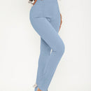 Sxy pantalones largos informales de unicolor con dobladillo dividido para mujeres