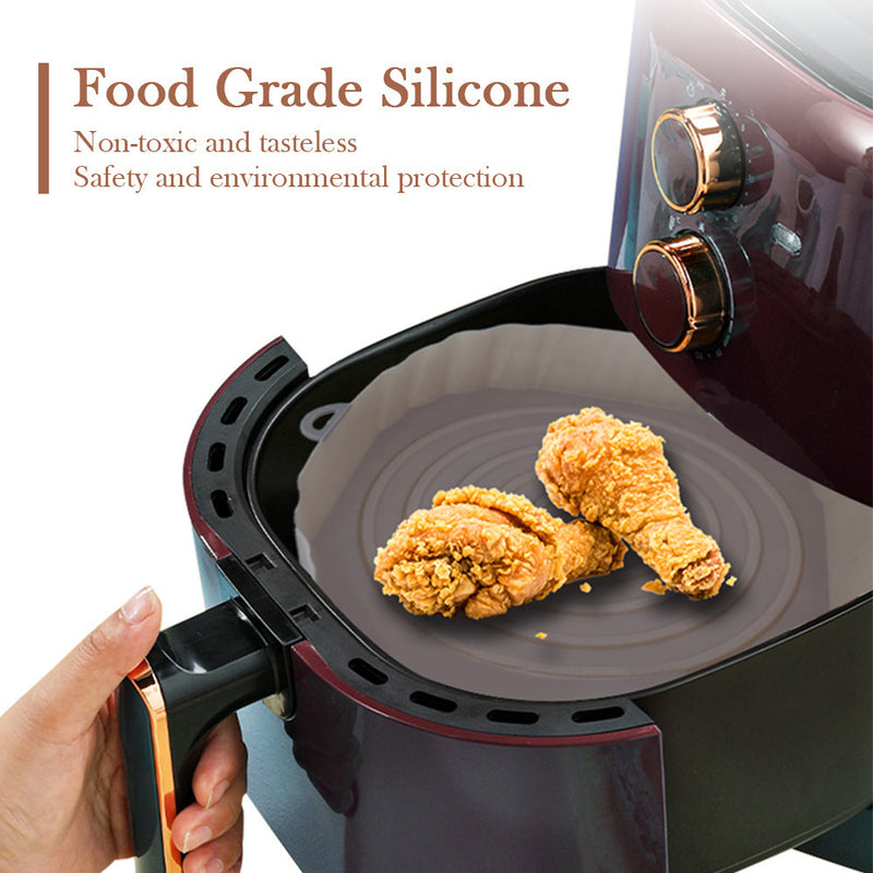 3 paquetes de revestimientos de silicona para freidora de aire de 18,01 cm, bandejas para hornear antiadherentes reutilizables, accesorios para horno, utensilios de cocina para herramientas para hornear