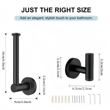Juego de 3 piezas para baño, accesorios de acero inoxidable incluye toallero y portarrollos de papel higiénico, diseño ahorrador para baños modernos, regalo de Navidad o Halloween, almacenamiento en otoño e invierno