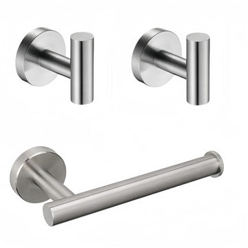 Juego de 3 piezas para baño, accesorios de acero inoxidable incluye toallero y portarrollos de papel higiénico, diseño ahorrador para baños modernos, regalo de Navidad o Halloween, almacenamiento en otoño e invierno