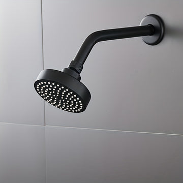 Cabezal de ducha redondo de alta presión - Duradero, fácil de limpiar, montado en la pared, gran flujo de agua, acabado en metal negro, actualización esencial del baño para uso doméstico, accesorios de ducha, accesorios de baño