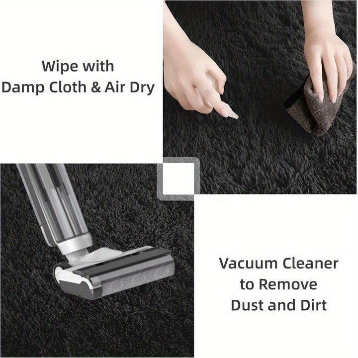 Alfombra de peluche de lujo, súper suave y gruesa, en gris elegante con detalles en negro, ideal para decoración de dormitorio y sala, fácil cuidado en poliéster, alfombras para sala tamaño grande