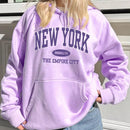 Essnce sudadera con capucha informal con cordon y estampa de letras, talla grande, para otono/invierno