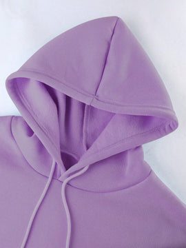 Essnce sudadera con capucha informal con cordon y estampa de letras, talla grande, para otono/invierno