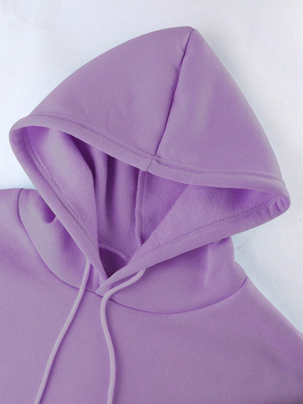 Essnce sudadera con capucha informal con cordon y estampa de letras, talla grande, para otono/invierno