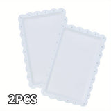 2 piezas de bandeja de plástico para exhibición, bandeja para frutas y alimentos, soporte para pasteles estilo europeo, platos rectangulares, platos para cupcakes y bocadillos, bandeja para frutos secos, bandejas para fiestas de cumpleaños y bodas, sumin