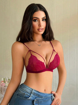 Bralette inalambrico de encaje para mujer