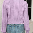 Franclia cardigan casual corto de punto con botones con forma de corazon para mujer, para otono/invierno