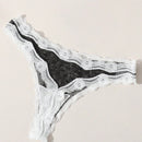 1 pieza tanga sexy de encaje y malla para mujer