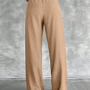 Tall pantalones rectos de talla alta con cintura elastica solida