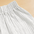 Essnce pantalones casuales de pernera ancha de 7/8 con textura y cintura anudada de unicolor para mujer